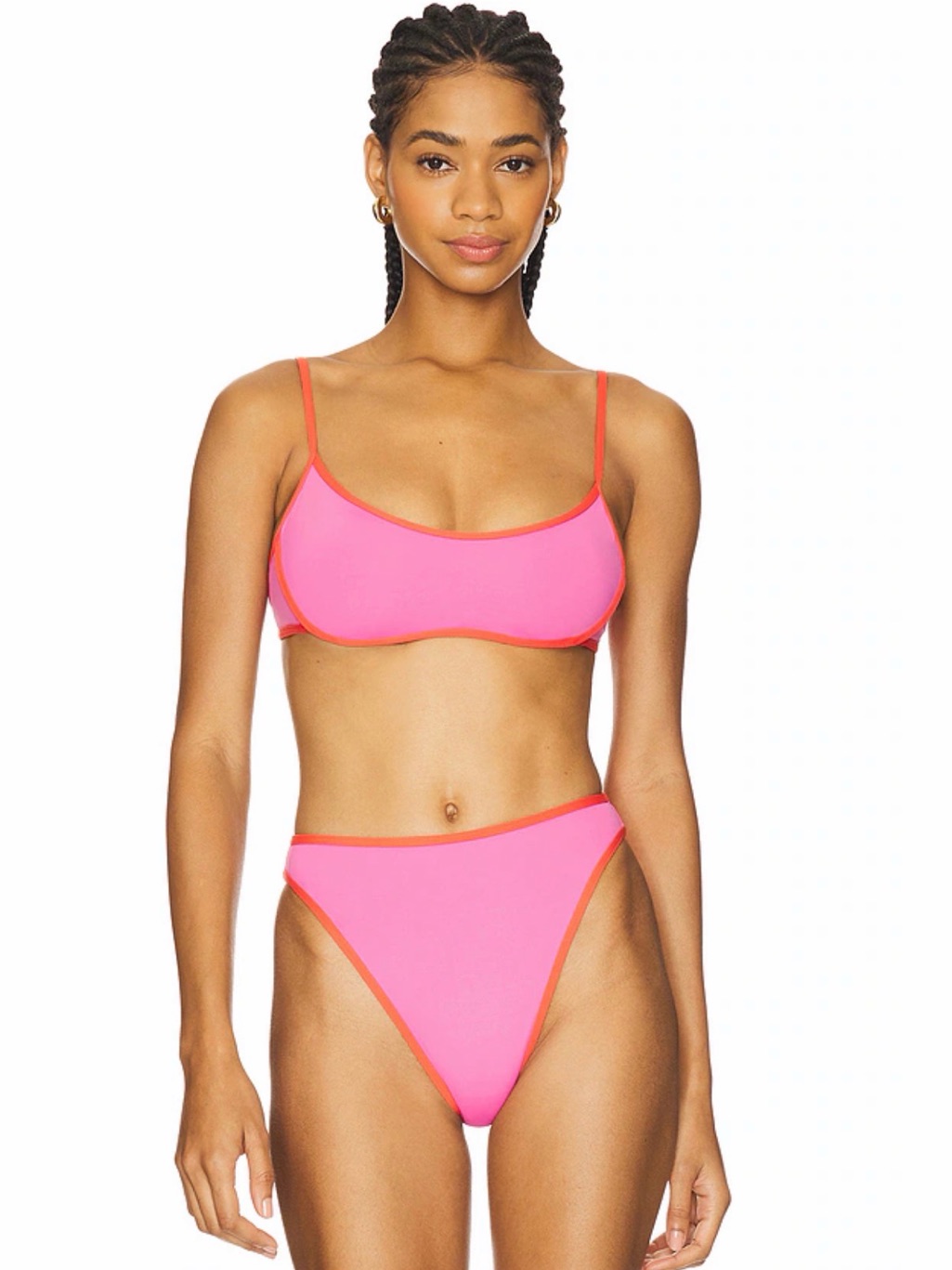 Lspace Bikini Top And Bottom In Bubblegum & Grapefruit - M
